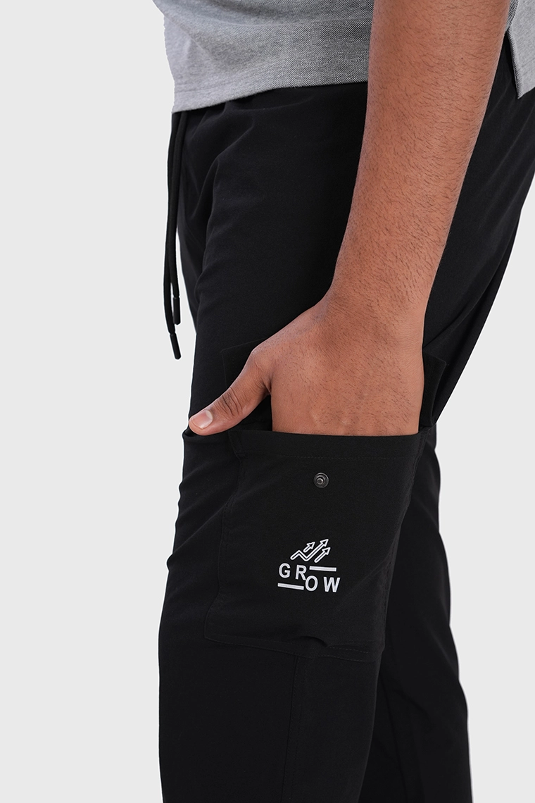 buy online Comfy Cargo Pants -Black (5) From growathleisure